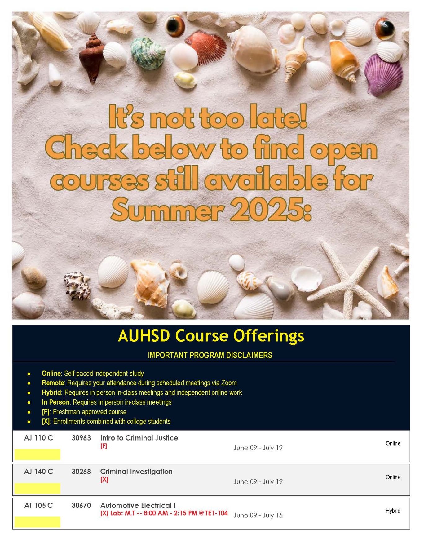 Summer Course Flyer